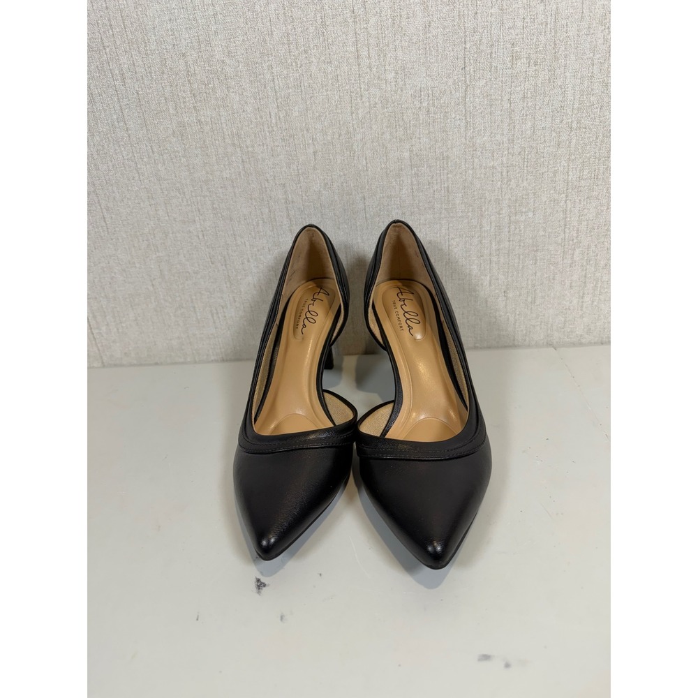 Abella Black Solid Pointed Toe Pump Heels Slip-On Women's US 7M